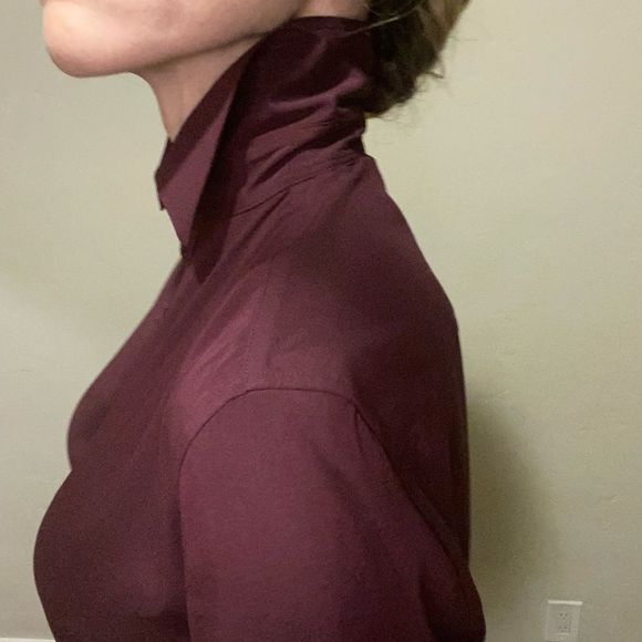 Ralph Lauren black label burgundy silk blend blouse size 2 - Picture 4 of 16